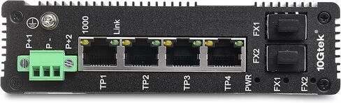10Gtek Industrial IP40, 6-Port Gigabit Ethernet Switch (w/20-km SFP transceiver), G0204i, DIN-Rail Mount (Power Supply is not Included) in Kuwait