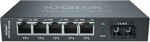 10Gtek Industrial IP40, 6-Port Gigabit Ethernet Switch (w/20-km SFP transceiver), G0204i, DIN-Rail Mount (Power Supply is not Included) in Kuwait