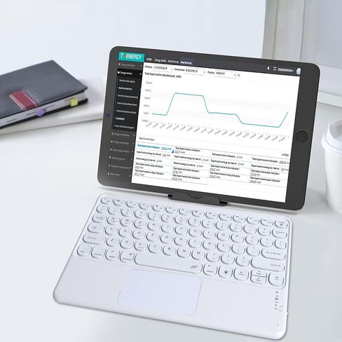 Slim Portable Wireless Bluetooth Keyboard,10 inch 7 Colors Backlit Rechargeable Keyboard for Android Tablet Cell Phone Smartphone iPad iOS Windows Universal Devices (White) in Kuwait