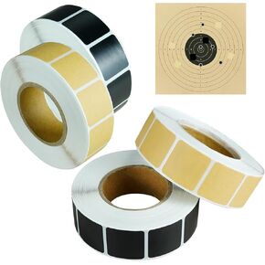 4000 Count Square Target Pasters Self-Adhesive Target Stickers 7/8 inch Beige and Black Target Labels