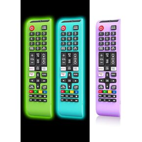 [Pack of 3] Protective Cover for Samsung TV Remote, Silicone Protective Case Compatible with Samsung Smart TV Remote BN59-01301A Bn59-01315A Bn59-01199F [Light Weight/Anti Slip/Shock Proof/Glowing]