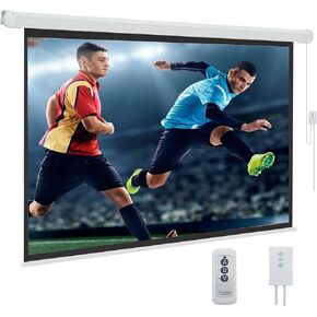 YODOLLA Motorized Projector Screen 84",16:9 4K HD Electric Projector Screen Wall Mounted Ceiling Automatic Retractable Movie Screen for Indoor Outdoor