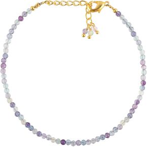 TGH Natural Clear Quartz Beads Bracelet Micro Faceted Gemstones Jewelry For Her, April Birthstone Energy Healing Crystals, Silver Plated Chain 8 inch in Saudi Arabia