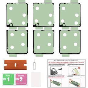 3Pcs Galaxy Z Flip 3 Back Cover Pre-Cut Tape, Back Door Cover Double Sided Tape Replacement for Samsung Galaxy Z Flip 3 with Tools & Instruction