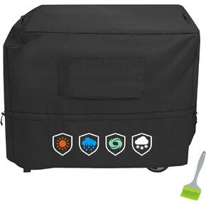 Heavy Duty 600D Outdoor Wok Station Cover compatible with Cuisinart CGG-1265，Waterproof,UV and Fade Resistant, Black