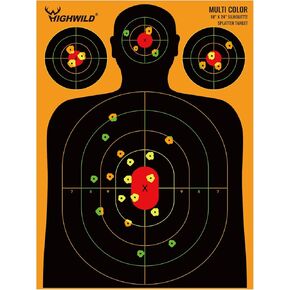 Highwild Silhouette Splatter Paper Targets - Splash Effect of Multiple Colors - 18x24 Inch