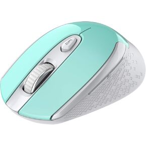 USB C Wireless Computer Mouse, Dual Mode 2.4G Cordless Mice with Nano USB and Type C Receiver,3 Adjustable DPI Computer Mouse for Laptop, Desktop, MacBook, PC - White