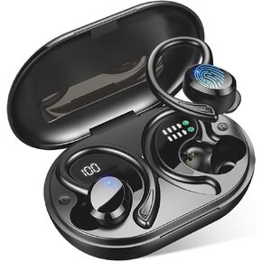 Wireless Earbud, Sport Bluetooth 5.1 Headphones with Earhooks Wireless Earphones in-Ear with Immersive Sound, Bluetooth Earbud IP7 Waterproof, Noise Cancelling, Dual LED Display, 48H Playtime, Running in Saudi Arabia
