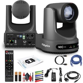 PTZOptics Move 4K SDI/HDMI/USB/IP PTZ Camera with 20x Optical Zoom (Gray) (PT20X-4K-GY-G3) + Lens Cleaning Kit + HDMI Cable + Ethernet Cable + Color Wire Ties