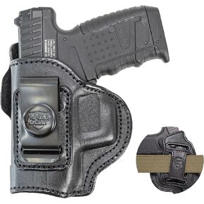 Maxx Carry Multi-Carry 4-Way OWB and IWB Leather Gun Holster fits G 43, 43X 9mm | Walther PPS, PPS M2 | Springfield XDS 3.3, Hellcat | S&W M&P 380 Shield EZ | Beretta APX Carry | Taurus PT 709 Slim