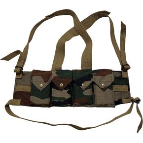 warrepplica Rhodesian Fereday & Sons Chest Rig FAL/G3/M14 Bush War/20rd .308/7.62x51mm 4 Magazine Pouch Chest Rig Camo Print