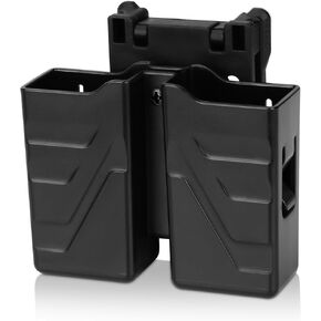 Double Magazine Holster, Universal Magazine Holder fits 9mm/.40 Dual Stack Mag, Magazine Pouch with Belt Clip for Glock/S&W/Ruger/Sig Sauer/Taurus/CZ/Walther