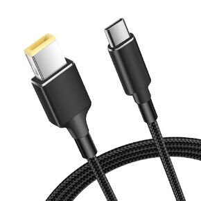 YAODHAOD USB C to Slim Tip Laptop Charging Cable,100W 20V 5A PD USB Type C Male Input to Square Power Charger Compatible with Lenovo ThinkPad X1 Carbon T470s T470 T460s T450 T450s-1.8m/5.9ft