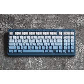 134 Keys Shine Through Keycaps, Gradient Blue PBT Keycaps, Double Shot OEM Keycaps Custom, Cherry Mx Switches Keycaps for 61/64/68/84/87/96/98/100/104/108 ANSI/ISO Mechanical Keyboard