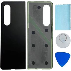 Compatible with Samsung Galaxy Z Fold 3 5G Battery Door Glass Back Cover Housing Replacement Parts Black + Glue + Tools