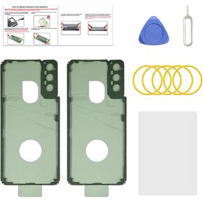 2 Pcs Galaxy S21 Plus Back Cover Pre-Cut Sticker Tape Replacement, Back Cover Adhesive for Galaxy S21 Plus with Tools & Instruction