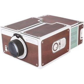 ASHATA DIY Cardboard Smartphone Projector, Second-Generation Mini DIY Home Portable Smart Mobile Phone Projector Home Cinema,Home Theater Phone Screen Magnifier Providing 8X Image Magnification