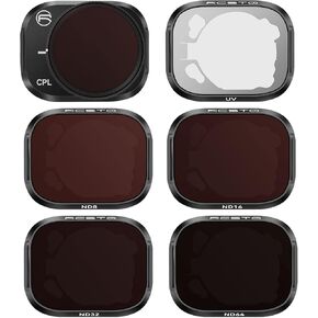 RCGEEK ND Filters Set for DJI Mini 3 Pro Accessories, 6Pcs Aluminum Gimbal Camera Len Filters for DJI Mini 3 Pro (CPL, UV, ND8, ND16, ND32, ND64)