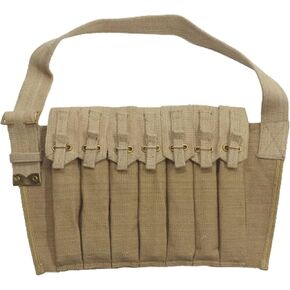 Warreplica WWII British Submachine Sten Seven Pocket Magazine Bandolier/WWII STEN 7 Pocket Ammo Magazine Bandoleer / 7 Cell Sten Bandolier – Reproduction – Khaki