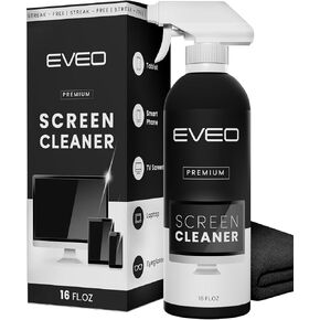 Screen Cleaner Spray (16oz) - Large Screen Cleaner Kit- TV Screen Cleaner, Computer Screen Cleaner, TV Screen Cleaner for Smart TV, Monitor, Laptop, Ipad-Screen Cleaner Spray and Wipe Microfiber Cloth
