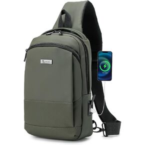 Sling Bag Anti-theft for Women Men Crossbody Bags Chest Sling Backpack Daypack PU Leather Shoulder Bag Travel Outdoor Casual Sports Bag