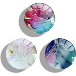 3 Pack Clear Crystal Glitter Expandible Collapsible Moblile Phone Grip Stand Holder for Smartphones and Tablets Cell Phone Accessory（Pink Gold Texture Marble）