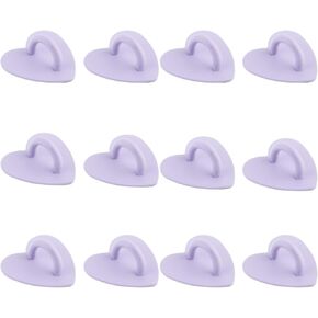 12 Pcs Cell Phone Finger Ring Phone Charm Hook Self-Adhesive Phone Finger Grip Loop Heart Phone Ring Metal Phone Finger Grip Hook Phone Clasps Hooks Cell Phone Tablet DIY Accessories (Purple)