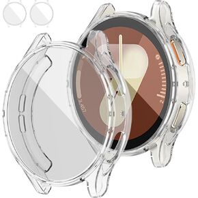 [2Pack] RICHONE Clear Screen Protector for Samsung Galaxy Watch 7 40mm Soft TPU Case Anti-Slip Ultra-Thin Scratch Resistant Cover Full Protection Accessories (Galaxy Watch 7 40mm, Clear*2)