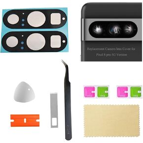 (2pcs Pack) Pixel 8 pro Back Camera Glass Cover Replacement Rear Camera Lens Parts for Google Pixel 8 pro GC3VE 6.7 Inches [not fit for Pixel 8 Version]