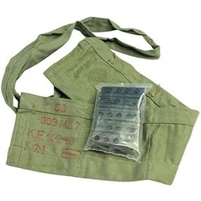 Stripper Clips, 5 rd, Enfield 303 SMLE - Original Australian Army Issue - 10 Pack Complete with Original Cotton 50rd Bandolier - New Old Stock Condition