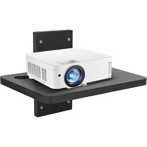 Small Mini Projector Shelf/Projector Wall Mount Floating Shelf/Router Shelf/Modem Cable Box Shelf/Projector Rack Holder/Projector Mount by Solid Wood Black1