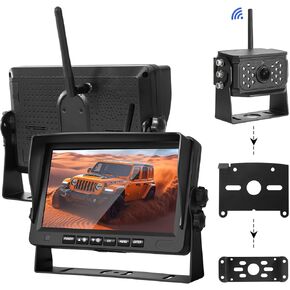Wireless Backup Camera,1080P Back Rear View Camera with Super Night Vision,No Wiring Plug-Play Easy Setup,IP69 Waterproof for CarsTrucks/RV/Vans/Trailers On/Off Guides Line (7“ Monitor+Camera*1)