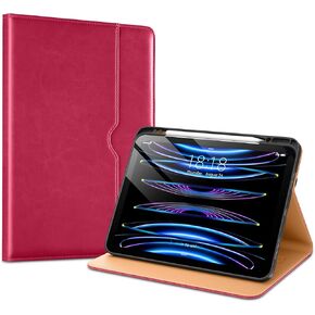 VIKESI Case for iPad Air 13 inch (M2) 2024,Premium Leather Folio,Apple Pencil Holder,Auto Sleep/Wake,Stand Cover - Navy Blue