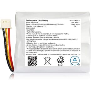 iMah Replacement Battery 300-10186 for ADT Command Smart Security Panel Lithium-ion Battery 3.6V/4.2V P/N 300-10186 9300mAh High Capacity