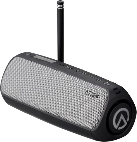 Saver By Emsonic - Portable Bluetooth Speaker, Waterproof Speaker with Carbon Monoxide Detector & FM Radio - 24-Hour Playtime, 40W Powerfull Sound & Deep Bass - Black in Saudi Arabia