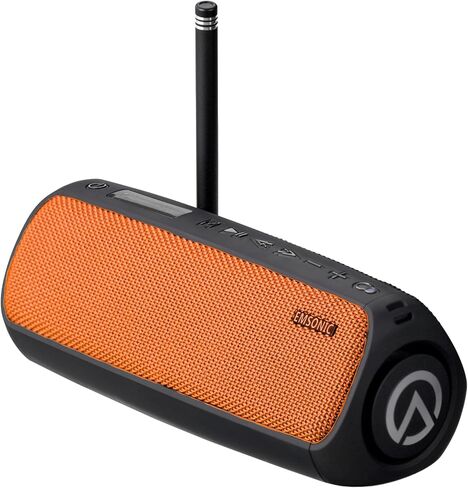 Saver By Emsonic - Portable Bluetooth Speaker, Waterproof Speaker with Carbon Monoxide Detector & FM Radio - 24-Hour Playtime, 40W Powerfull Sound & Deep Bass - Black in Saudi Arabia