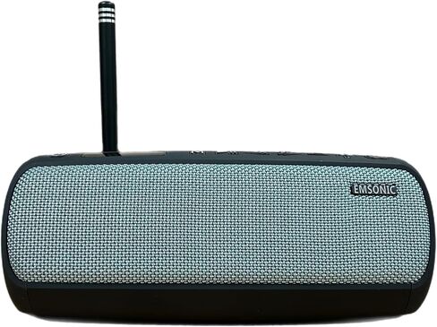 Saver By Emsonic - Portable Bluetooth Speaker, Waterproof Speaker with Carbon Monoxide Detector & FM Radio - 24-Hour Playtime, 40W Powerfull Sound & Deep Bass - Black in Saudi Arabia