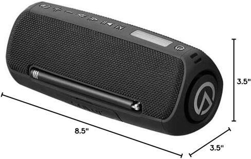 Saver By Emsonic - Portable Bluetooth Speaker, Waterproof Speaker with Carbon Monoxide Detector & FM Radio - 24-Hour Playtime, 40W Powerfull Sound & Deep Bass - Black in Saudi Arabia