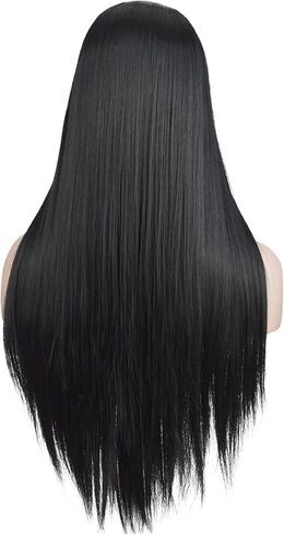 Aeilene Black Braided Wigs with Bangs, Long Black Pigtails Cosplay Wig for Halloween Costume Anime Party in Kuwait