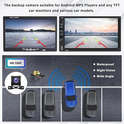 Camecho Backup Camera,AHD 720P/CVBS Metal 170 Degree Wide Angle Rearview Reversing Camera,Night Vision Parking Cameras IP68 Waterproof Reverse Rear View Camera for Car Vehicle SUV RV in Saudi Arabia