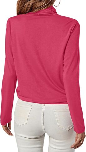 LYANER Women's Casual V Neck Cross Wrap Long Sleeve Solid Blouse Shirt Top in Saudi Arabia