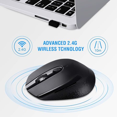 USB C Wireless Computer Mouse, Dual Mode 2.4G Cordless Mice with Nano USB and Type C Receiver,3 Adjustable DPI Computer Mouse for Laptop, Desktop, MacBook, PC - White in Kuwait