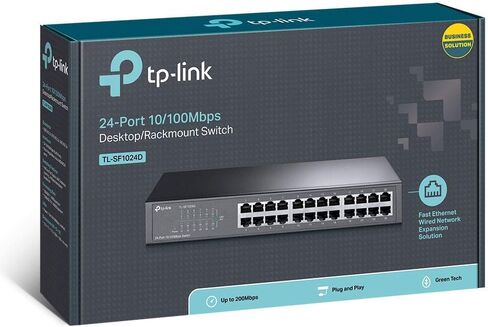 TP-Link 24-Port Fast Ethernet Unmanaged Switch | Plug and Play | Desktop/Rackmount | Metal | Fanless | Limited Lifetime (TL-SF1024D) (Renewed) in Saudi Arabia
