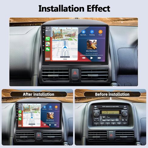 ستيريو سيارة Android 13 لسيارة Honda CRV 2002 2003 2004 2005 2006 صوت راديو السيارة 1G+32G مع Carplay Android Auto Bluetooth 9 بوصة شاشة لمس GPS ملاحة WiFi HiFi FM SWC كاميرا احتياطية MIC in Saudi Arabia