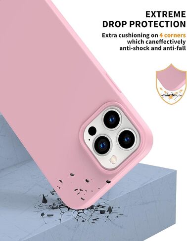 Designed for iPhone 16 Pro Max Case, Silicone Ultra Slim Shockproof Phone Case with Soft Anti-Scratch Microfiber Lining, [Enhanced Camera Protection] Phone Case for 16 Pro Max, (Pink) in Saudi Arabia