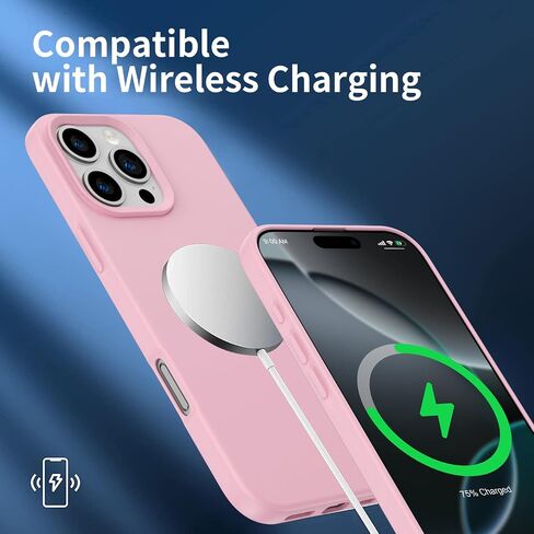 Designed for iPhone 16 Pro Max Case, Silicone Ultra Slim Shockproof Phone Case with Soft Anti-Scratch Microfiber Lining, [Enhanced Camera Protection] Phone Case for 16 Pro Max, (Pink) in Saudi Arabia