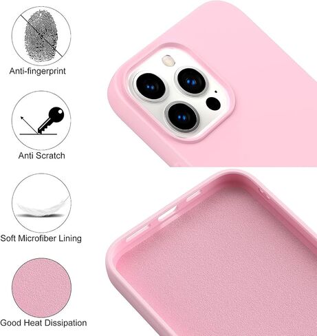 Designed for iPhone 16 Pro Max Case, Silicone Ultra Slim Shockproof Phone Case with Soft Anti-Scratch Microfiber Lining, [Enhanced Camera Protection] Phone Case for 16 Pro Max, (Pink) in Saudi Arabia