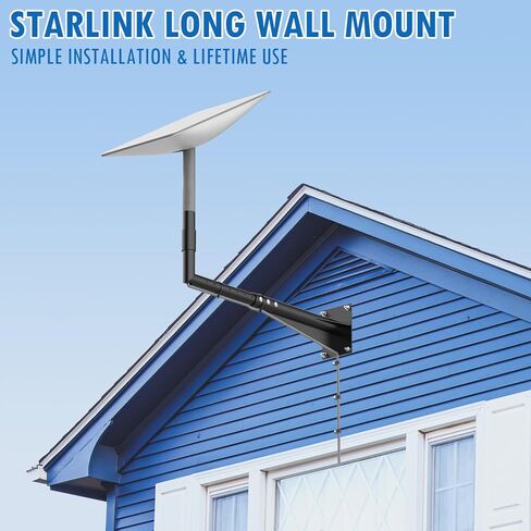حامل حائط طويل Starlink Gen 2 مقاس 26 بوصة، مجموعة تركيب Starlink طويلة، حامل سقف Starlink، حامل عمود Starlink، للقمر الصناعي Starlink Internet Kit، محول تصميم النقر (ليس للجيل 3) in Kuwait