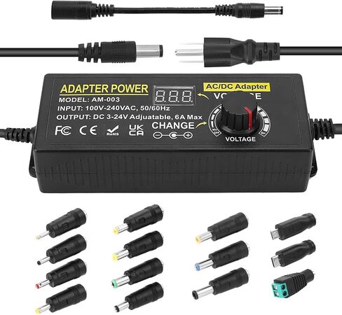 Adjustable Power Adapter, Towisituati Universal 3V ~ 24V Power Supply 5A 120W AC/DC Adapter Variable Power Supply AC 100V-240V Universal DC Power Supply Adapter Converter Transformer in Saudi Arabia
