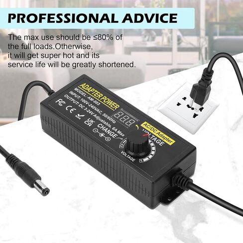 Adjustable Power Adapter, Towisituati Universal 3V ~ 24V Power Supply 5A 120W AC/DC Adapter Variable Power Supply AC 100V-240V Universal DC Power Supply Adapter Converter Transformer in Saudi Arabia